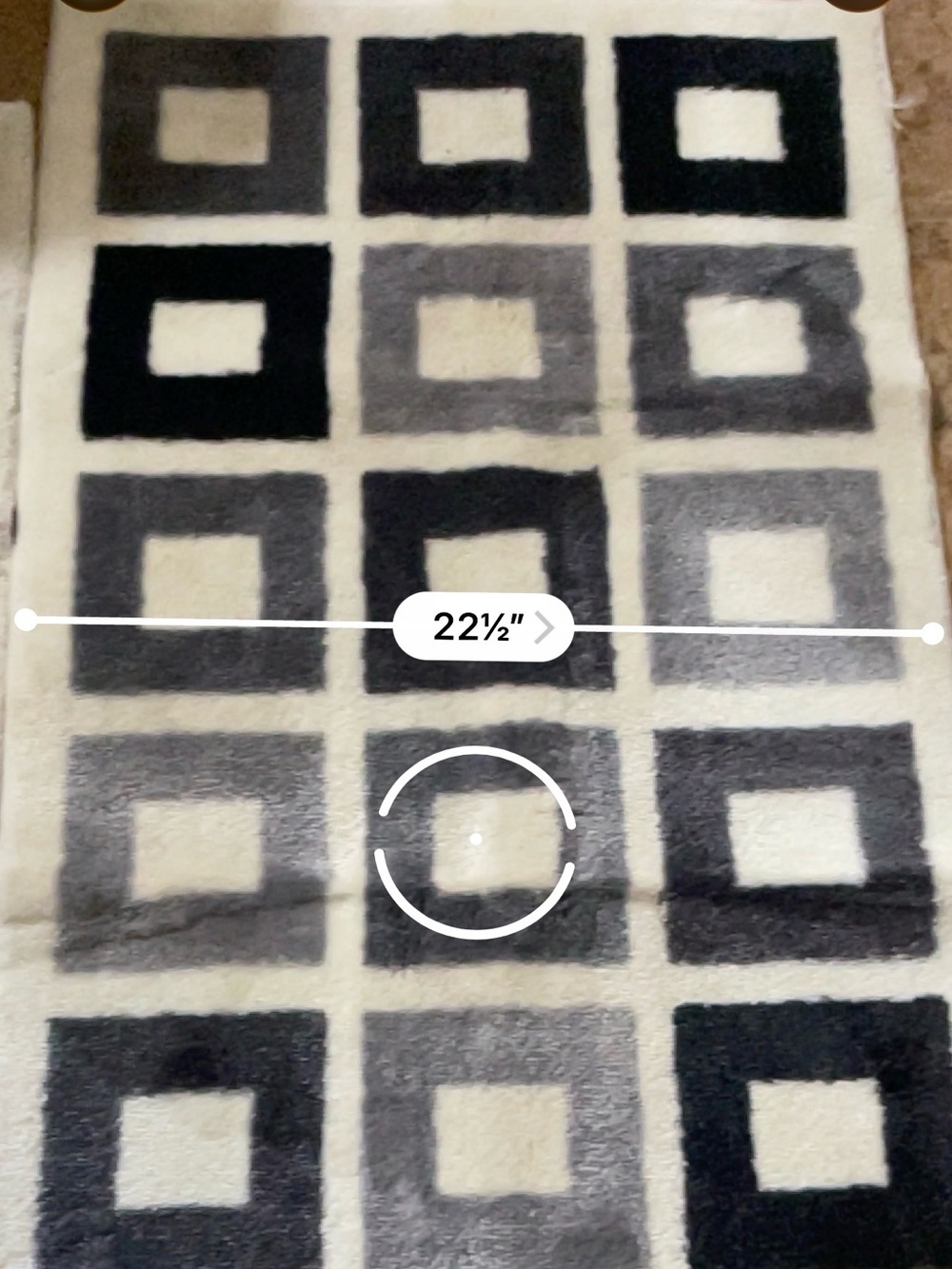 Geometric Square Pattern Bath Rugs - Neutral Gray & Black - Picture 4 of 8